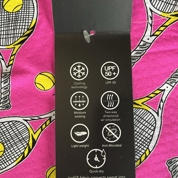 IBKUL Venus Print Sleeveless Polo Shirt Tennis BRAND NEW Hot PINK NWT - Picture 9 of 13